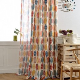 Rideau Moderne Sur Mesure En Coton Imprimé Cercles