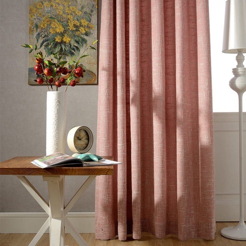 Rideau Nordique Sur Mesure Minimaliste En Coton Et Lin, Couleur Unie