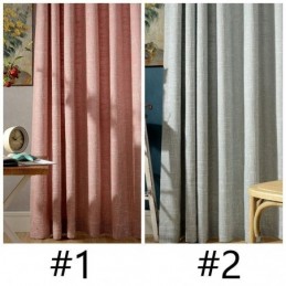 Rideau Nordique Sur Mesure Minimaliste En Coton Et Lin, Couleur Unie
