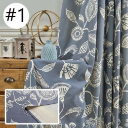Rideau Moderne Sur Mesure En Coton Imprimé Plantes