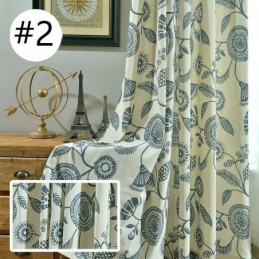 Rideau Moderne Sur Mesure En Coton Imprimé Plantes