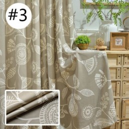 Rideau Moderne Sur Mesure En Coton Imprimé Plantes