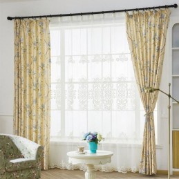 Rideau Occultant Sur Mesure, Imprimé Floral, Pour Fenêtre