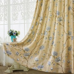 Rideau Occultant Sur Mesure, Imprimé Floral, Pour Fenêtre