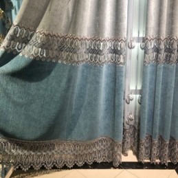 Rideau En Chenille Sur Mesure, Broderie Moderne, Pour Salon