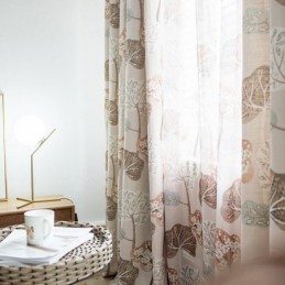 Rideau Moderne Sur Mesure En Coton Imprimé Arbres