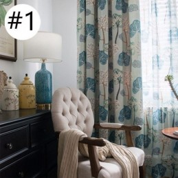 Rideau Moderne Sur Mesure En Coton Imprimé Arbres