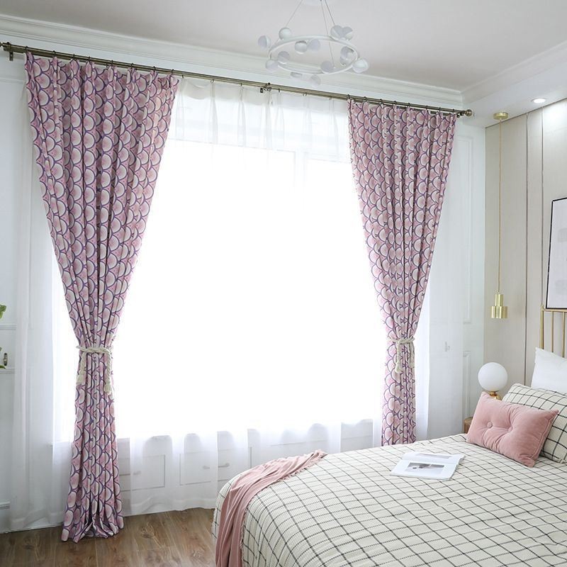 Rideau Moderne Sur Mesure En Coton Motif Écailles De Poisson