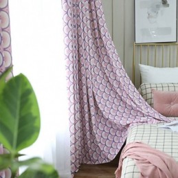 Rideau Moderne Sur Mesure En Coton Motif Écailles De Poisson