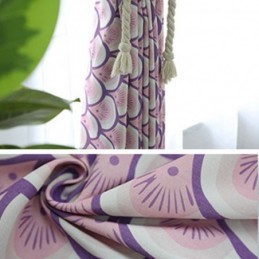 Rideau Moderne Sur Mesure En Coton Motif Écailles De Poisson