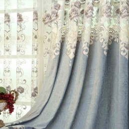 Rideau Sur Mesure En Velours Italien Avec Broderie Florale