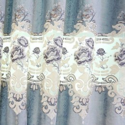 Rideau Sur Mesure En Velours Italien Avec Broderie Florale