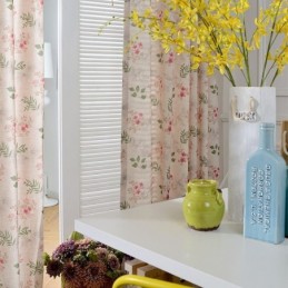 Rideau Moderne Sur Mesure En Coton Imprimé Plantes