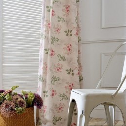 Rideau Moderne Sur Mesure En Coton Imprimé Plantes