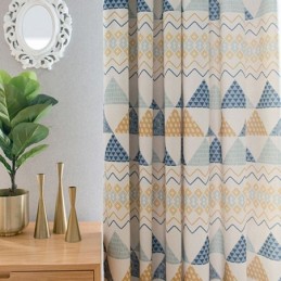 Rideau Moderne Sur Mesure En Coton Imprimé Triangle