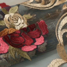 Rideau Transparent De Luxe Sur Mesure, Broderie De Couleur Dégradée Américaine, Traitement De Fenêtre De Chambre À Coucher