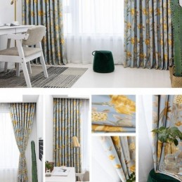Rideau Moderne Sur Mesure Imprimé Fleurs Pour La Maison