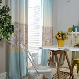 Rideau Nordique Sur Mesure En Coton Imprimé Ville