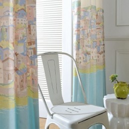 Rideau Nordique Sur Mesure En Coton Imprimé Ville