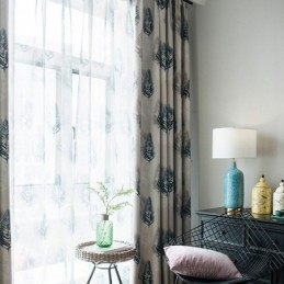 Rideau Moderne Sur Mesure Imprimé Plumes Pour La Maison