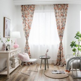 Rideau Moderne Sur Mesure En Coton Imprimé Triangle