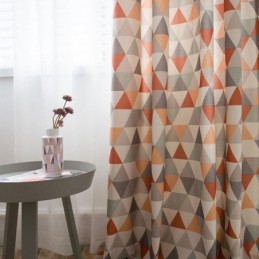 Rideau Moderne Sur Mesure En Coton Imprimé Triangle
