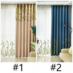 Rideau Moderne Sur Mesure En Velours Et Chanvre À Motif Végétal Frais
