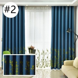 Rideau Moderne Sur Mesure En Velours Et Chanvre À Motif Végétal Frais