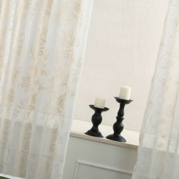 Rideau Transparent Simple Sur Mesure, Broderie Florale Abstraite, Traitement De Fenêtre