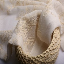Rideau Transparent Simple Sur Mesure, Broderie Florale Abstraite, Traitement De Fenêtre