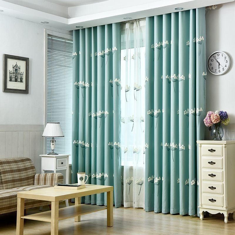 Rideau Nordique Sur Mesure Avec Broderie Florale Minimaliste