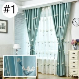 Rideau Nordique Sur Mesure Avec Broderie Florale Minimaliste