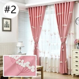 Rideau Nordique Sur Mesure Avec Broderie Florale Minimaliste