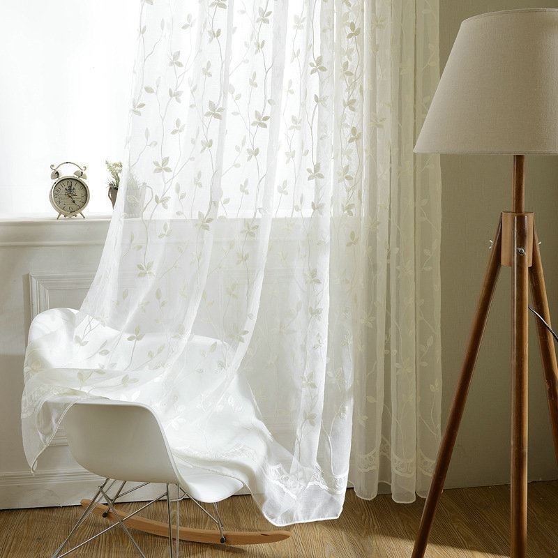 Rideau Transparent De Style Pastoral Européen, Fabriqué Sur Mesure, Motif En Relief