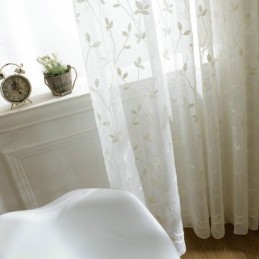 Rideau Transparent De Style Pastoral Européen, Fabriqué Sur Mesure, Motif En Relief