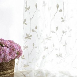 Rideau Transparent De Style Pastoral Européen, Fabriqué Sur Mesure, Motif En Relief