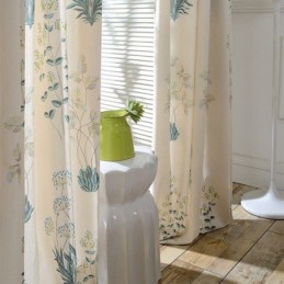 Rideau Nordique Sur Mesure En Coton Imprimé Plantes