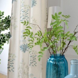 Rideau Nordique Sur Mesure En Coton Imprimé Plantes