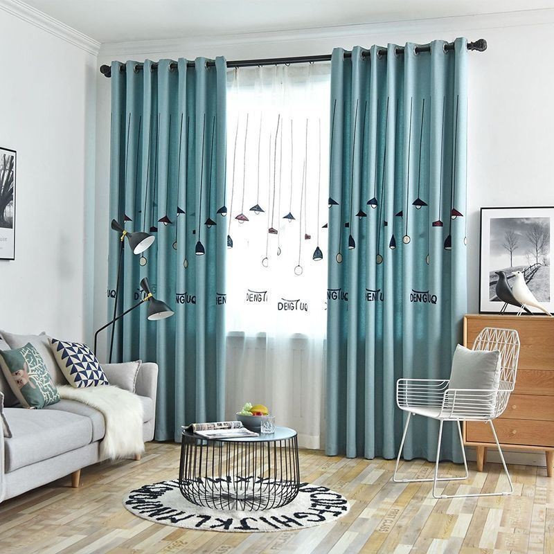 Rideau Moderne Sur Mesure Motif Lampe En Polyester