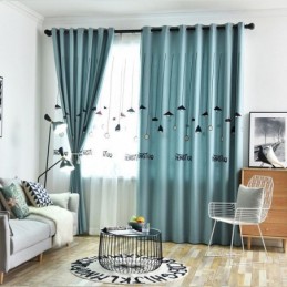 Rideau Moderne Sur Mesure Motif Lampe En Polyester