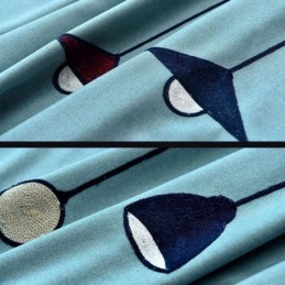 Rideau Moderne Sur Mesure Motif Lampe En Polyester