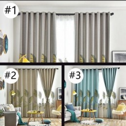 Rideau Nordique Sur Mesure En Polyester À Motif De Feuilles