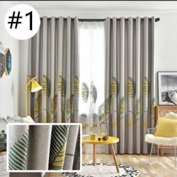 Rideau Nordique Sur Mesure En Polyester À Motif De Feuilles