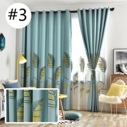 Rideau Nordique Sur Mesure En Polyester À Motif De Feuilles