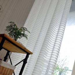 Rideau Transparent Simple Et Moderne Sur Mesure, À Rayures, En Jacquard, Pour Salon, Bureau, Tissu Polyvalent