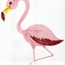 Rideau Flamant Rose Brodé, Rideau Sur Mesure, Semi-Transparent, Pour Salon Et Chambre À Coucher