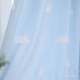 Rideaux Sweet Cloud Bleus Semi-Occultants Pour Chambre De Fille