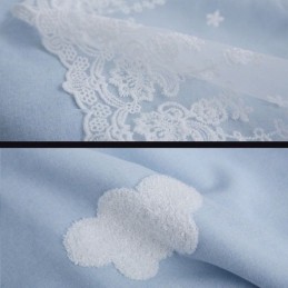 Rideaux Sweet Cloud Bleus Semi-Occultants Pour Chambre De Fille