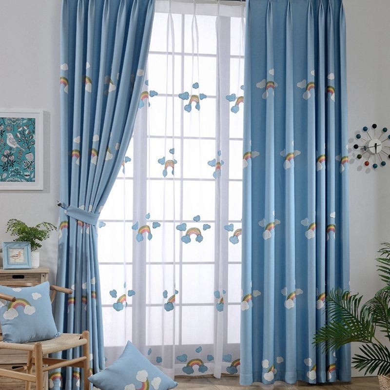 Rideau Occultant Arc-En-Ciel À Motifs De Dessins Animés Mignons, Sur Mesure, Pour Chambre D'Enfant