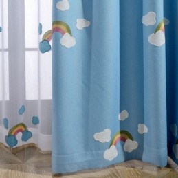 Rideau Occultant Arc-En-Ciel À Motifs De Dessins Animés Mignons, Sur Mesure, Pour Chambre D'Enfant